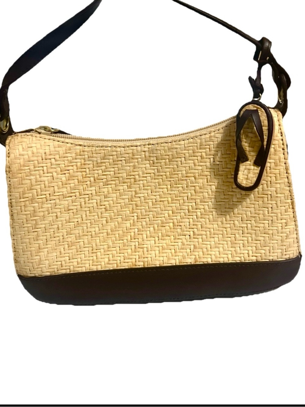 Vintage Etienne Aigner Y2K Chocolate Brown Woven Raffia Mini Shoulder Bag Purse